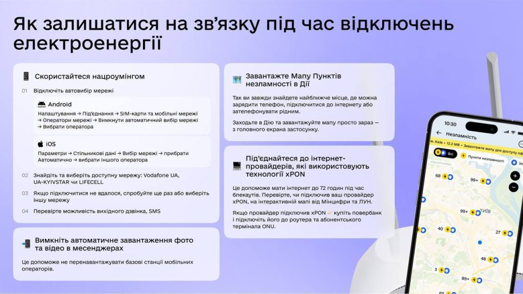 Не втрачаймо зв’язок або як залишатися на зв’язку під час відключень електроенергії